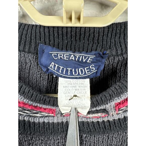 Vintage Creative Attitudes Sweater Men's Gray Made in USA Style 9001 Size Medium - Picture 2 of 4